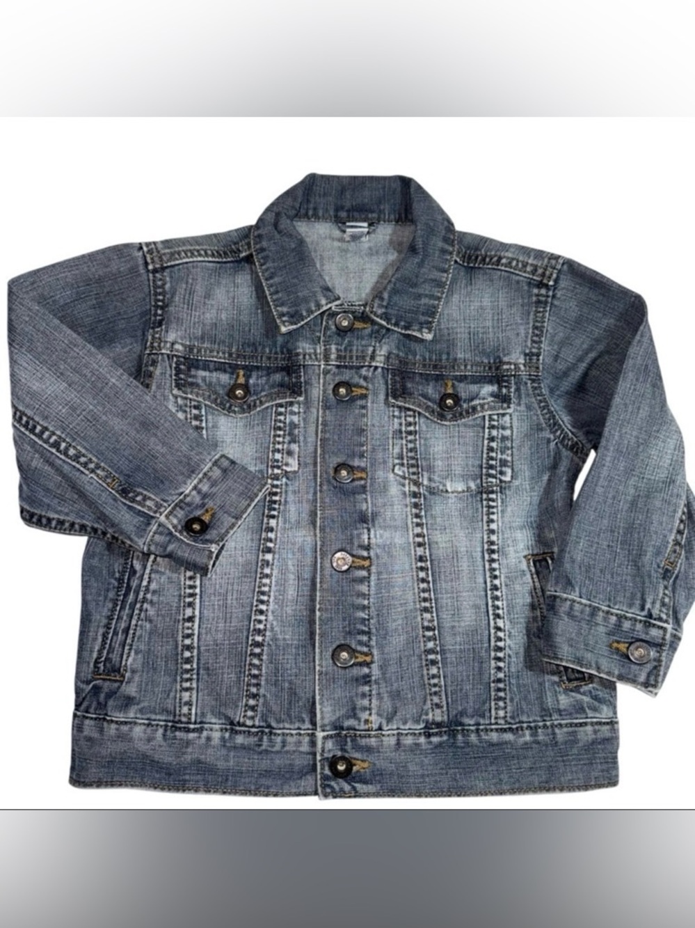 Baby Gap Kids Jean Jacket Trucker Blue Size 5 Years 2 Pocket 100% Cotton Faded